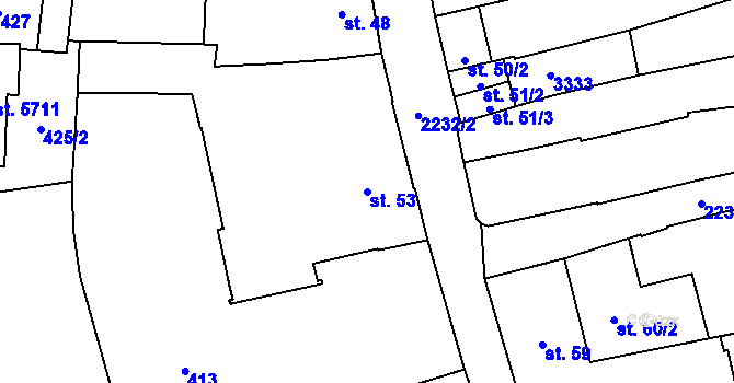 Parcela st. 53 v KÚ Šumperk, Katastrální mapa