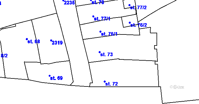 Parcela st. 73 v KÚ Šumperk, Katastrální mapa