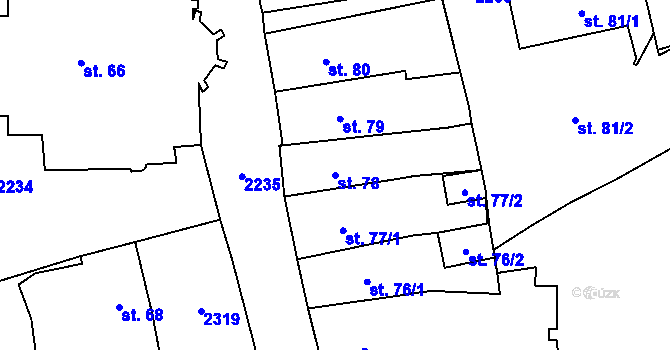 Parcela st. 78 v KÚ Šumperk, Katastrální mapa