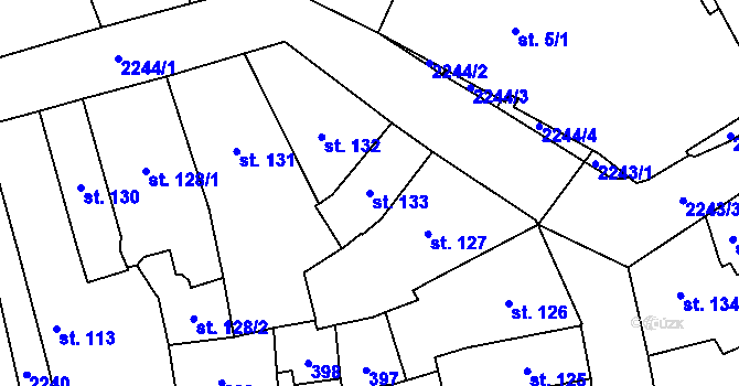 Parcela st. 133 v KÚ Šumperk, Katastrální mapa