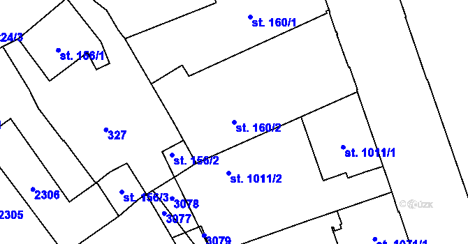 Parcela st. 160/2 v KÚ Šumperk, Katastrální mapa