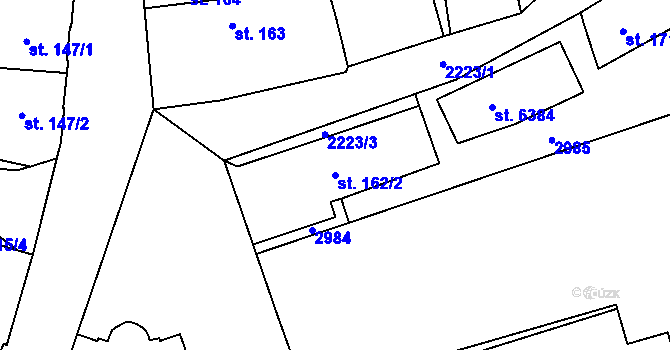 Parcela st. 162/2 v KÚ Šumperk, Katastrální mapa