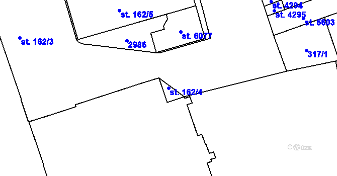 Parcela st. 162/4 v KÚ Šumperk, Katastrální mapa