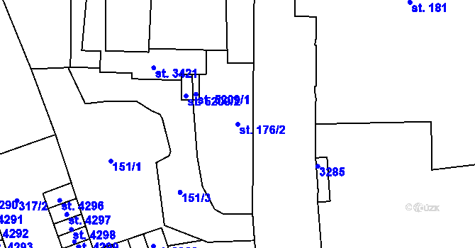Parcela st. 176/2 v KÚ Šumperk, Katastrální mapa