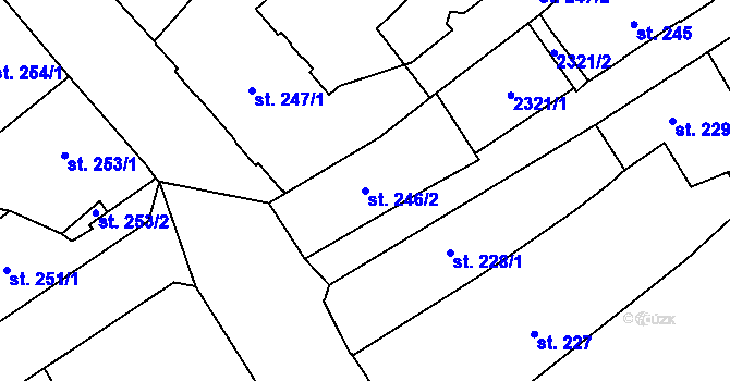Parcela st. 246/2 v KÚ Šumperk, Katastrální mapa
