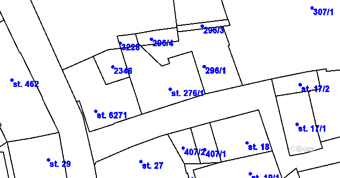 Parcela st. 276/1 v KÚ Šumperk, Katastrální mapa