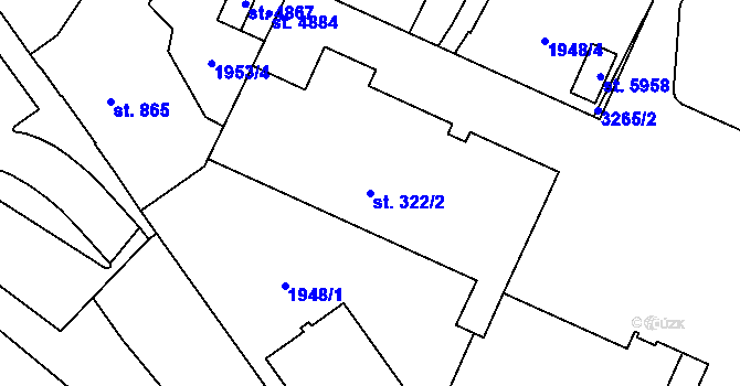 Parcela st. 322/2 v KÚ Šumperk, Katastrální mapa