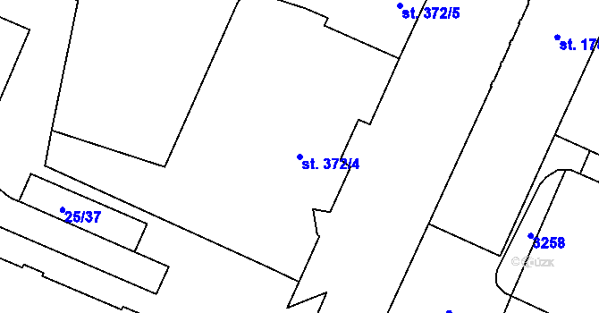 Parcela st. 372/4 v KÚ Šumperk, Katastrální mapa