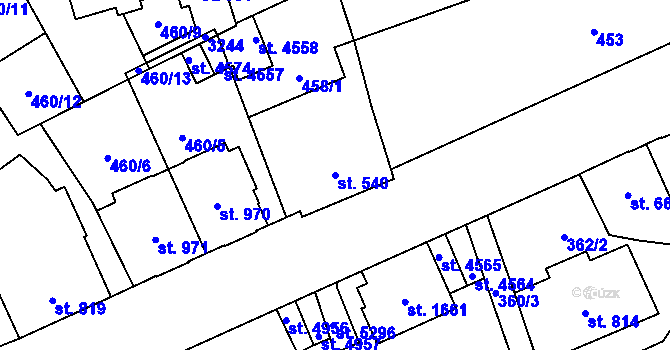 Parcela st. 540 v KÚ Šumperk, Katastrální mapa