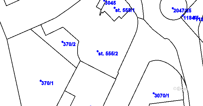 Parcela st. 555/2 v KÚ Šumperk, Katastrální mapa