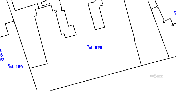 Parcela st. 620 v KÚ Šumperk, Katastrální mapa