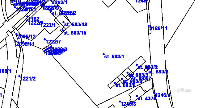Parcela st. 683/1 v KÚ Šumperk, Katastrální mapa