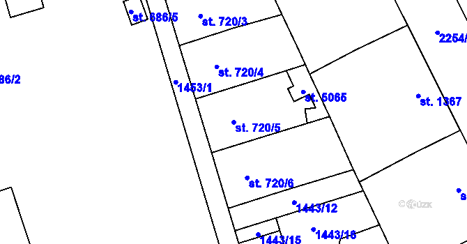 Parcela st. 720/5 v KÚ Šumperk, Katastrální mapa