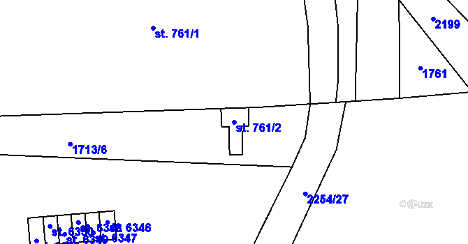 Parcela st. 761/2 v KÚ Šumperk, Katastrální mapa
