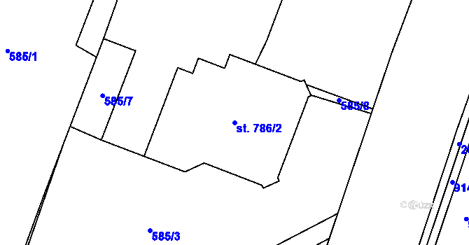 Parcela st. 786/2 v KÚ Šumperk, Katastrální mapa