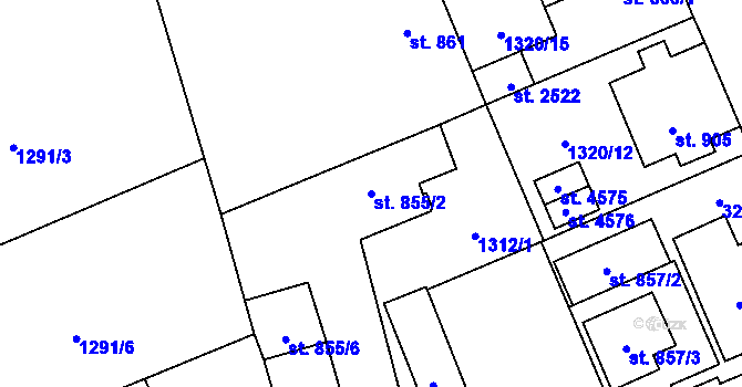 Parcela st. 855/2 v KÚ Šumperk, Katastrální mapa