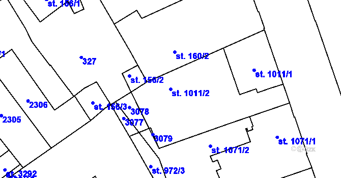 Parcela st. 1011/2 v KÚ Šumperk, Katastrální mapa