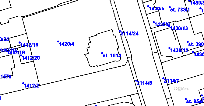 Parcela st. 1013 v KÚ Šumperk, Katastrální mapa