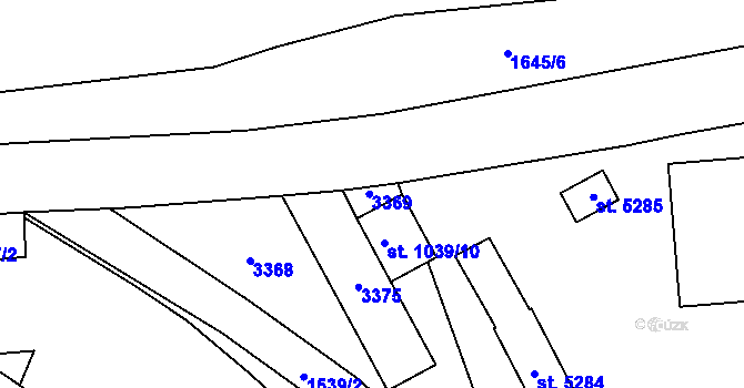 Parcela st. 1039/9 v KÚ Šumperk, Katastrální mapa