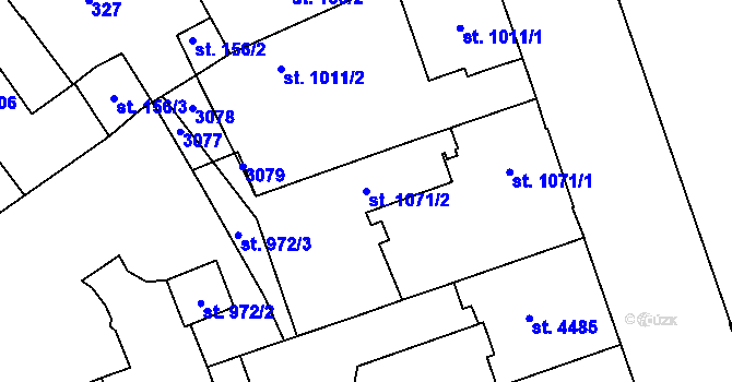 Parcela st. 1071/2 v KÚ Šumperk, Katastrální mapa
