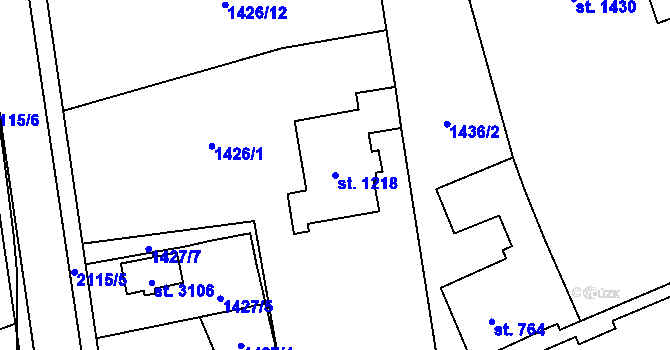 Parcela st. 1218 v KÚ Šumperk, Katastrální mapa