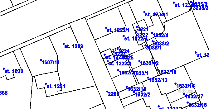 Parcela st. 1222/2 v KÚ Šumperk, Katastrální mapa