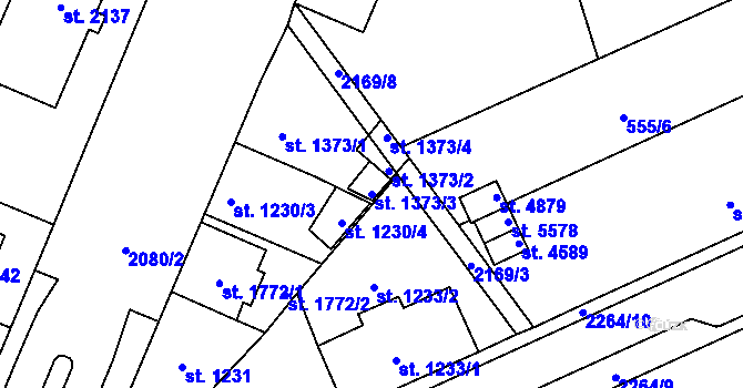 Parcela st. 1373/3 v KÚ Šumperk, Katastrální mapa