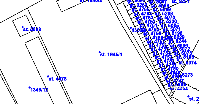 Parcela st. 1945/1 v KÚ Šumperk, Katastrální mapa