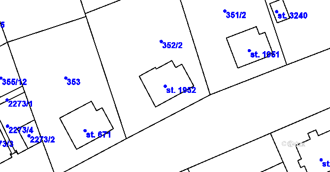 Parcela st. 1952 v KÚ Šumperk, Katastrální mapa