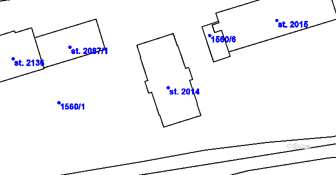 Parcela st. 2014 v KÚ Šumperk, Katastrální mapa
