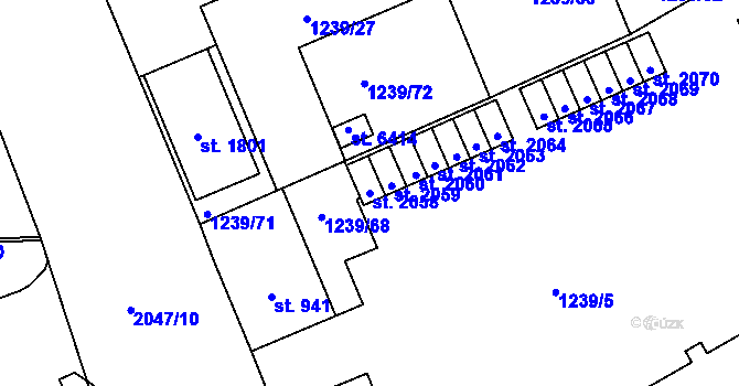 Parcela st. 2058 v KÚ Šumperk, Katastrální mapa