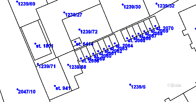 Parcela st. 2061 v KÚ Šumperk, Katastrální mapa