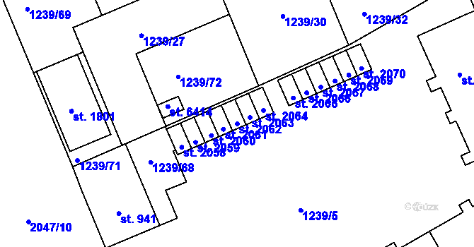 Parcela st. 2062 v KÚ Šumperk, Katastrální mapa