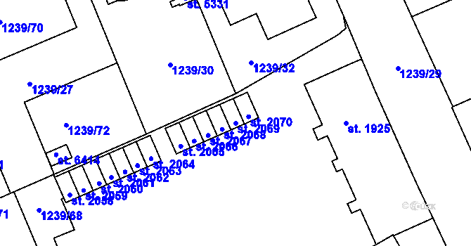 Parcela st. 2069 v KÚ Šumperk, Katastrální mapa
