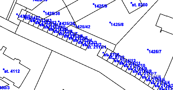 Parcela st. 2113/1 v KÚ Šumperk, Katastrální mapa