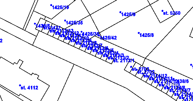 Parcela st. 2113/4 v KÚ Šumperk, Katastrální mapa
