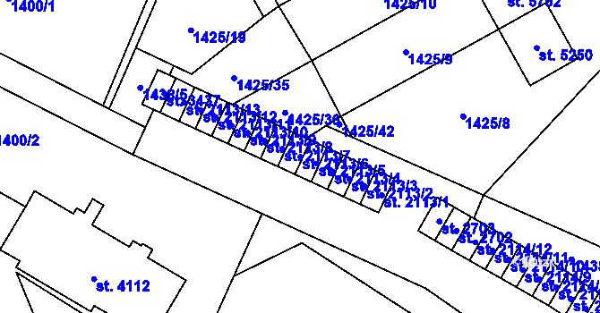 Parcela st. 2113/6 v KÚ Šumperk, Katastrální mapa