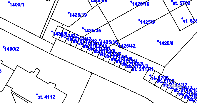 Parcela st. 2113/7 v KÚ Šumperk, Katastrální mapa