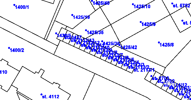 Parcela st. 2113/8 v KÚ Šumperk, Katastrální mapa