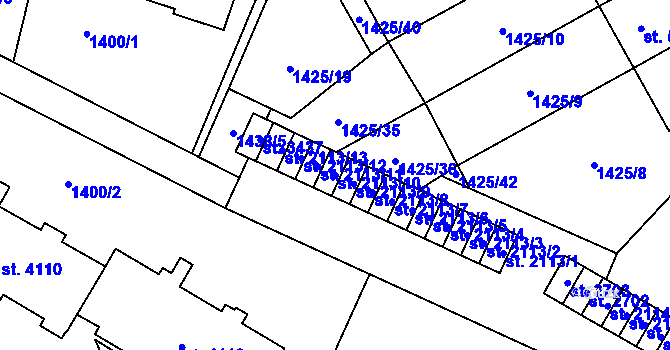 Parcela st. 2113/10 v KÚ Šumperk, Katastrální mapa