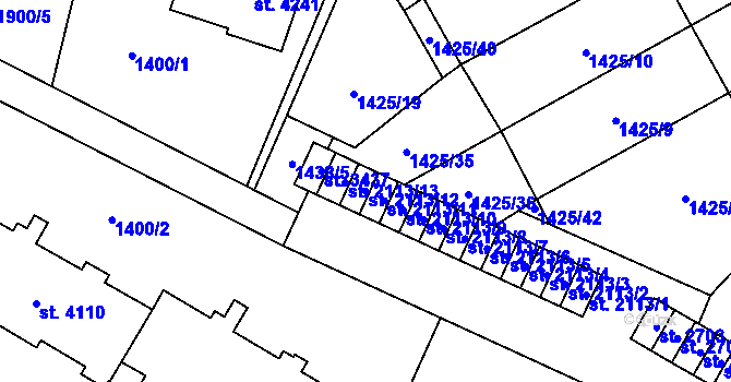 Parcela st. 2113/12 v KÚ Šumperk, Katastrální mapa