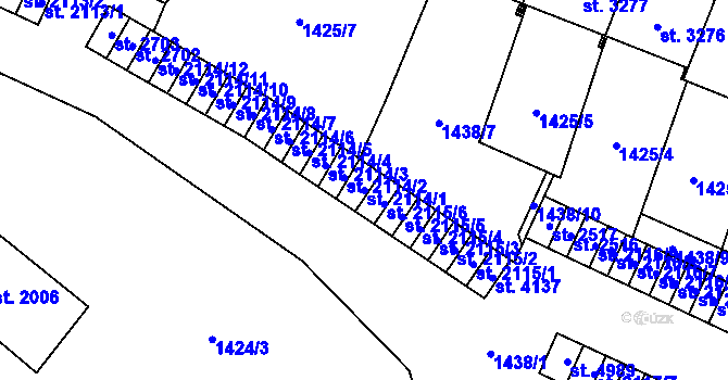 Parcela st. 2114/1 v KÚ Šumperk, Katastrální mapa