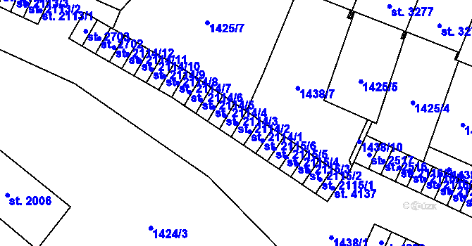 Parcela st. 2114/2 v KÚ Šumperk, Katastrální mapa