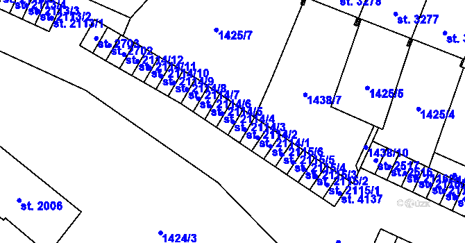 Parcela st. 2114/3 v KÚ Šumperk, Katastrální mapa