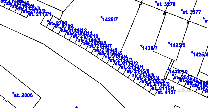 Parcela st. 2114/4 v KÚ Šumperk, Katastrální mapa