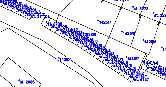 Parcela st. 2114/6 v KÚ Šumperk, Katastrální mapa