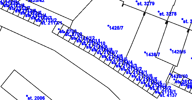 Parcela st. 2114/7 v KÚ Šumperk, Katastrální mapa