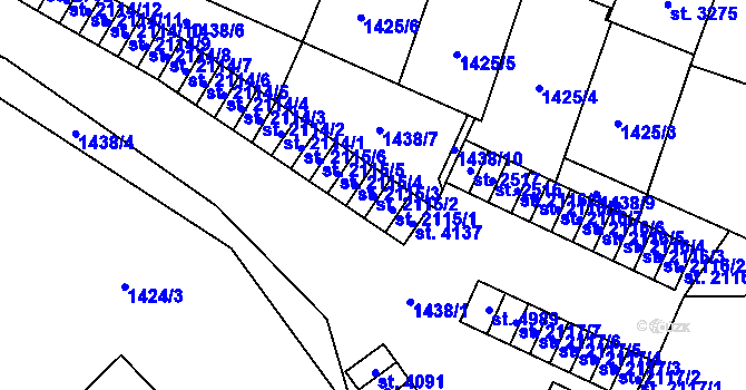 Parcela st. 2115/2 v KÚ Šumperk, Katastrální mapa