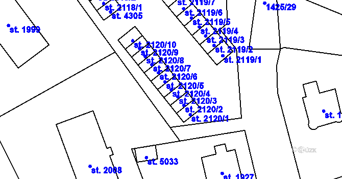 Parcela st. 2120/4 v KÚ Šumperk, Katastrální mapa