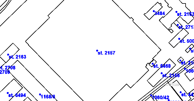 Parcela st. 2157 v KÚ Šumperk, Katastrální mapa